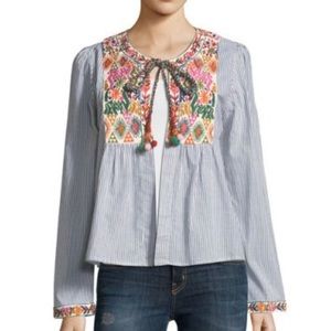 Romeo & Juliet Couture Striped Embroidered Top